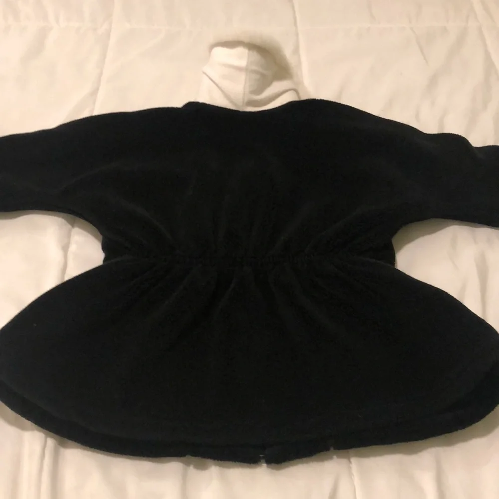 Corky & company made in the USA fluffy black girls jacket w white fluffy accents